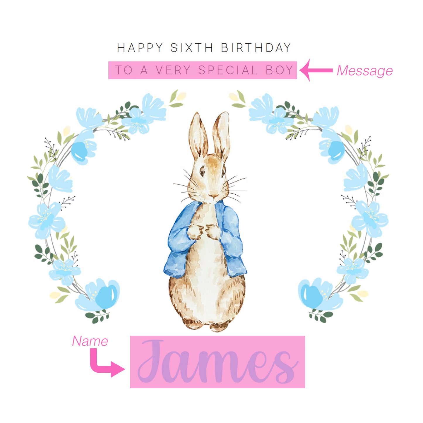 Personalised 6th Birthday Card for Girls – Elegant Minimalist Design with Custom Birthday, Name & Message - Age 6 Years Old Birthday Card for Kids Daughter Granddaughter Niece - Pink Envelope Included (Copy)