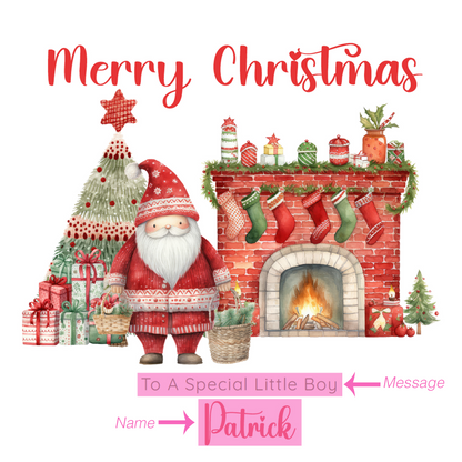 Personalised Christmas Card with Name & Custom Message – Santa Christmas Design