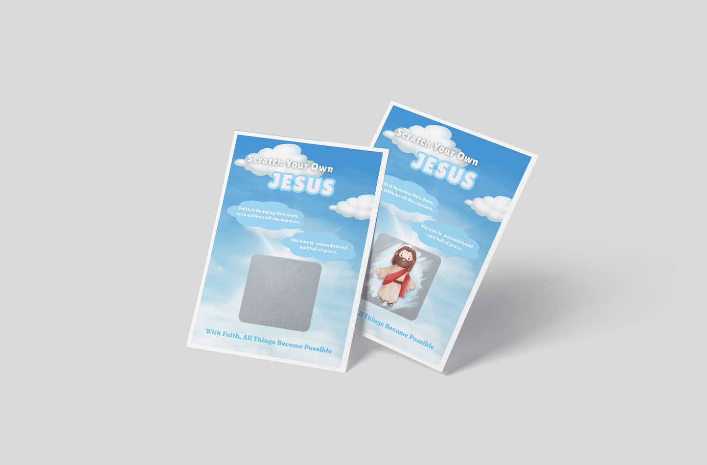 Scratch Your Own Jesus – Fun Scratch-off card, Secret Santa, Stocking Filler & Xmas Gift for Friends, Co-Workers & Loved Ones - Alternative to Grow Your Own Kits -Blue Gift Envelope Included