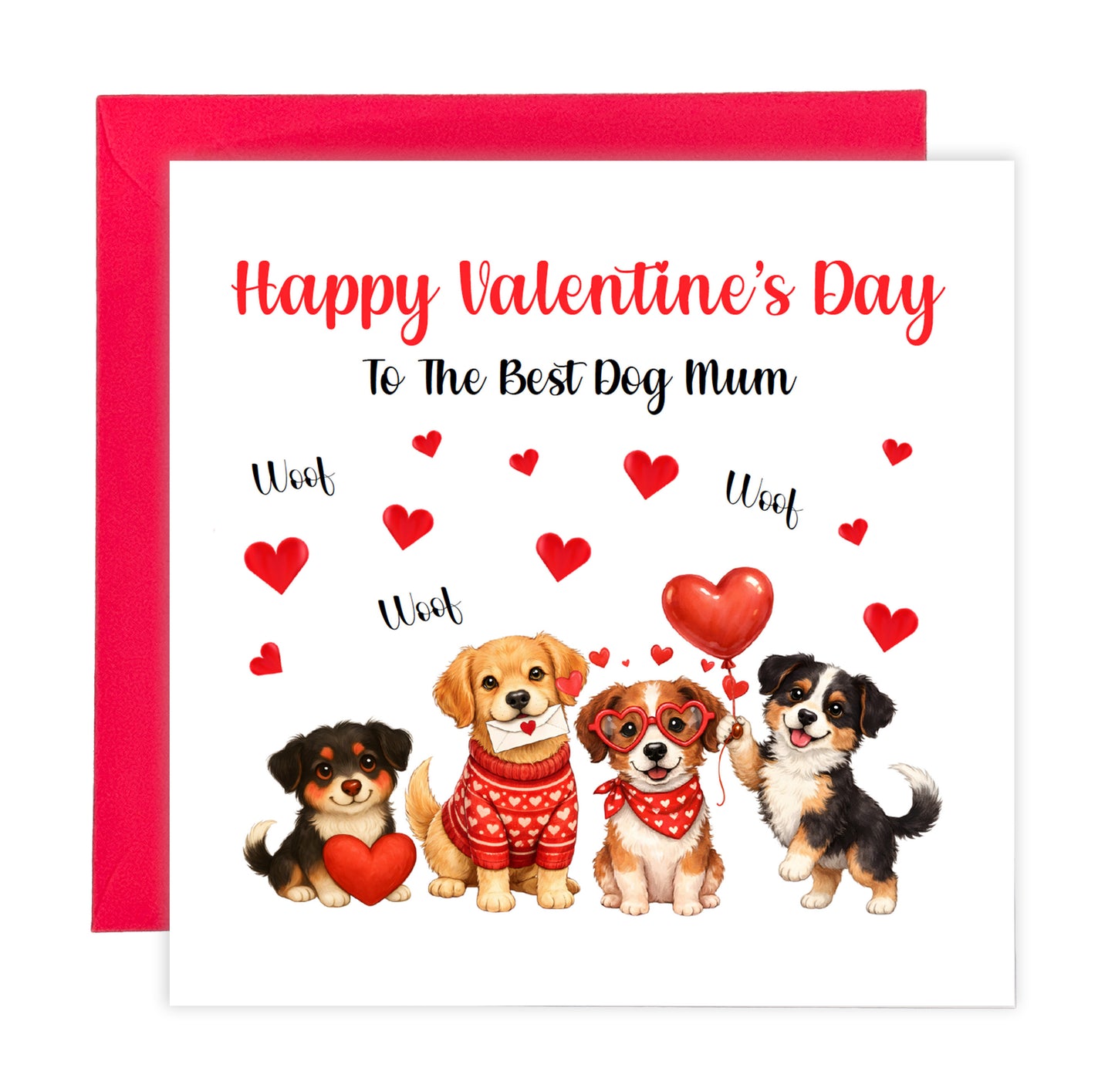 Valentine’s Day Card for Dog Dad or Dog Mum – Cute Puppy Valentine Card – Best Dog Dad Card & Best Dog Mum Card – Dog Lover Valentine’s Card from Fur Babies