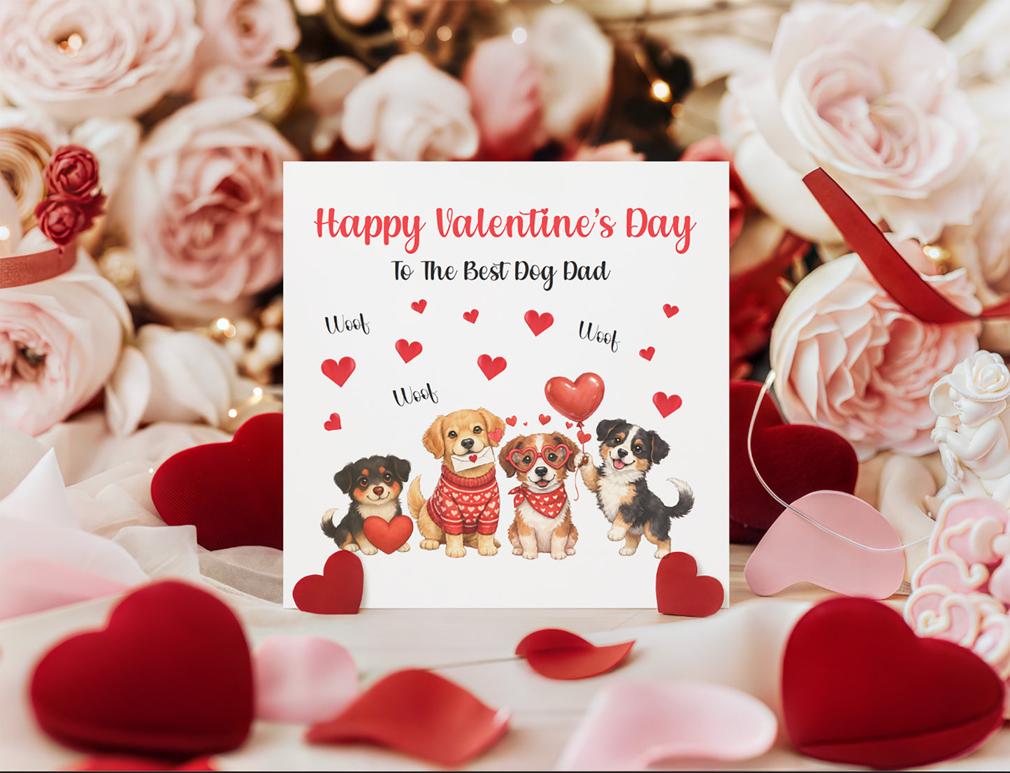 Valentine’s Day Card for Dog Dad or Dog Mum – Cute Puppy Valentine Card – Best Dog Dad Card & Best Dog Mum Card – Dog Lover Valentine’s Card from Fur Babies