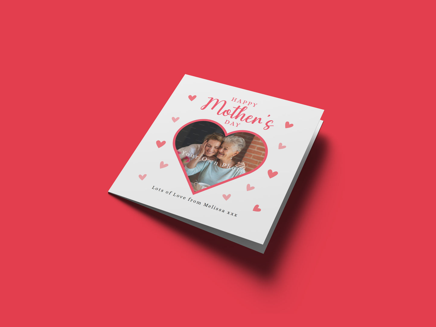 Personalised Photo Happy Mother's Day Card for Her, Mummy, Mama, Mum, Mother to be, Mum to be, Grandma, Nanny, Wife from Children, Son, Daughter, Kids – Custom Message & Photo - Red Envelope Included